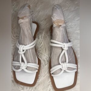 Azalea Wang Stylish White Knotted Sandals for Women